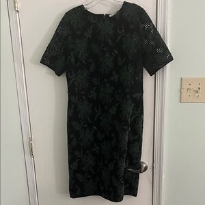 Tory Burch Black and Green Midi Dress